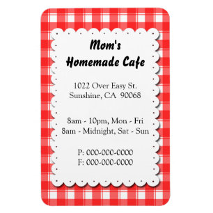 Rood Plaid Restaurant Advertentie Custom Magnet Magneet
