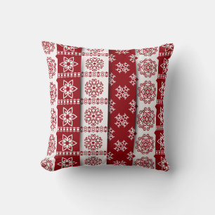 Rood Plaid Sneeuwvlok Kerstkussen Kussen