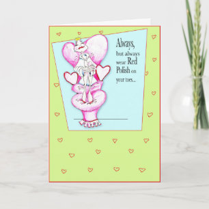 Rood Pools voor je "zool!" Verjaardag / vriendscha Kaart