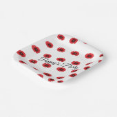 Rood Poppy Bloem Patroon Custom Party Papieren Bordje (Gebogen)