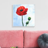 Rood Poppy Bloem Wanddecor Canvas Afdruk (Insitu (Woonkamer))