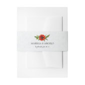 Rood Poppy bruiloft uitnodiging buik band Uitnodigingen Wikkel (Voorkant Voorbeeld)