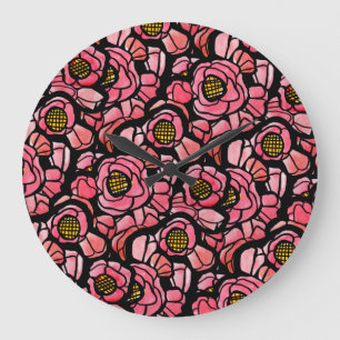 Rood Poppy kunst Bloem design patroon Grote Klok