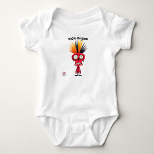 Rood Punk personage met Mohawk Leuke unisex stij Romper