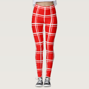 Rood raamvenster geruite rasterstrepen Patroonontw Leggings
