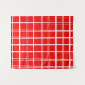 Rood raamvenster geruite rasterstrepen Patroonontw Wandkleed (Voorkant (horizontaal))