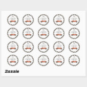 rood race auto Baby shower Ronde Sticker (Vel)