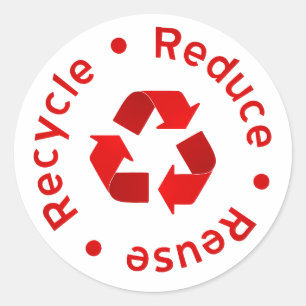 Rood reduceren Hergebruik Recyclen sticker