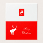 Rood rendier Elegant Vakantie Kaart (Buitenkant ongevouwen)