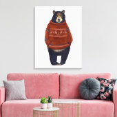Rood rendierzweet Beer Canvas Afdruk (Insitu (Woonkamer))
