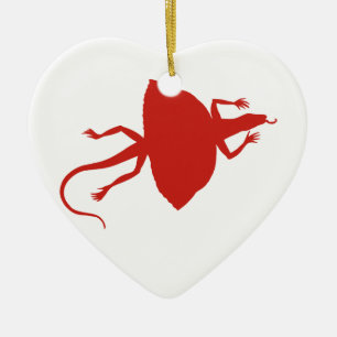 Rood reptiel keramisch ornament