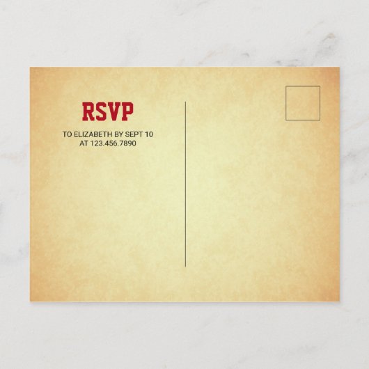  rood retro vliegtuig Verjaardag Uitnodiging Briefkaart (Achterkant)