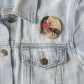  Rood Ridderhout van Warwick Goble Ronde Button 5,7 Cm (In situ)