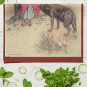 Rood Ridderhout van Warwick Goble Theedoek (Gevouwen)