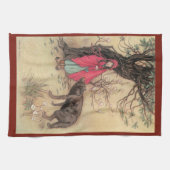 Rood Ridderhout van Warwick Goble Theedoek (Horizontaal)