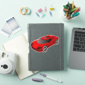 Rood rijwielcontour sticker (iPad Cover)