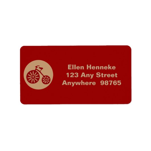 Rood rijwieltje etiket (Voorkant)