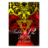 ROOD ROBIJNLINT GOUD KELTISCH HART DAMAST MONOGRAM KAART (Achterkant)