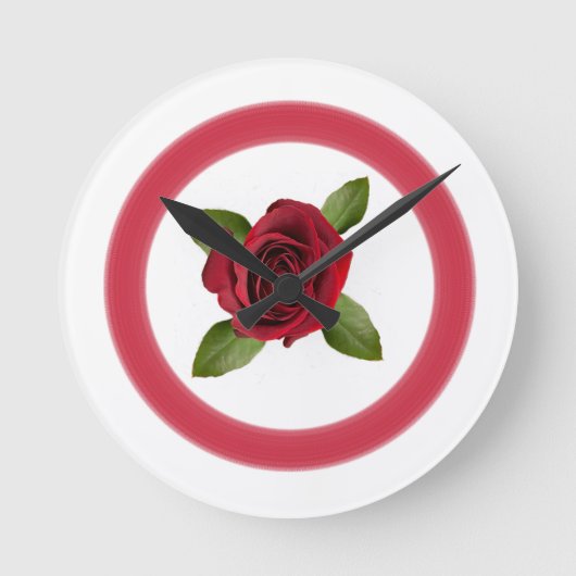 Rood rode rode acrylwand ronde klok (Voorkant)