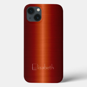 Rood roestvrij staal metaal iPhone 13 hoesje