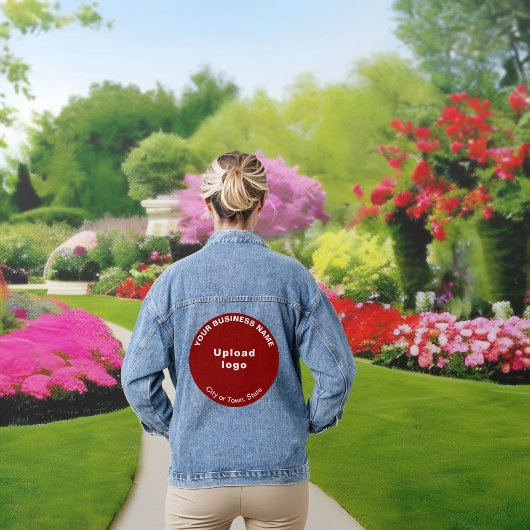 Rood Rond Zakelijk Merk op Vrouwen Denim Jacket
