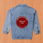 Rood Rond Zakelijk Merk op Vrouwen Denim Jacket
