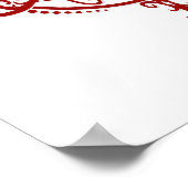 Rood ronddraaien op wit poster (Hoek)