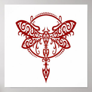 Rood ronddraaien op wit poster