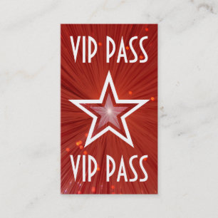 Rood rood visitekaartje rood Star 'VIP PASS'