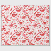 Rood Rood Waterverf Cadeaupapier (Vlak)