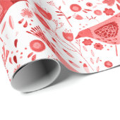 Rood Rood Waterverf Cadeaupapier (Rol Hoek)