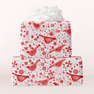 Rood Rood Waterverf Cadeaupapier