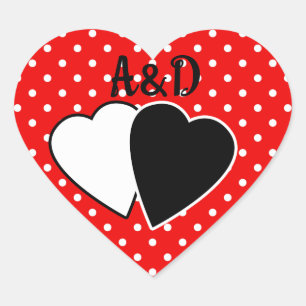 Rood, rood, wit, rood en wit, retour hart sticker