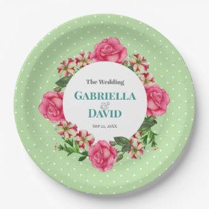 Rood Rood Witte Petunia Polka Dots Papieren Bordje