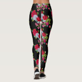 Rood roodbloem leggings (Achterkant)
