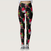 Rood roodbloem leggings (Voorkant)