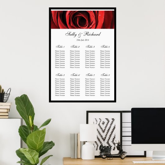 Rood roodbruine tafel poster (Thuiskantoor)