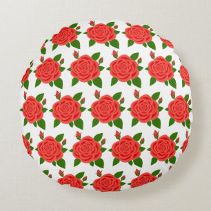 Rood roodje met witte ronde ronde buisjes rond kussen