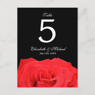Rood roodnummer en zwarte bruiloft briefkaart