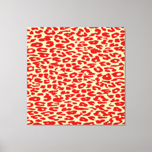 Rood roodroodroos Dierenprinthuid van luipaard Canvas Afdruk