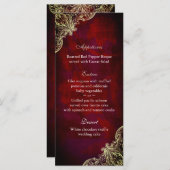 Rood roodroze kerst in het menu Weddenschap (Voorkant / Achterkant)