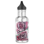 Rood Rose Aquarel stip Vrouwen Initiaal Waterfles (Links)
