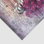 Rood Rose Floral Ephemera Ontvapt Portret Tissuepapier (Detail)