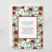 Rood Rose Foto Afstuderen Aankondiging (Achterkant)