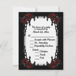 Rood Rose Gothic RSVP White Menu Choice