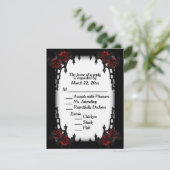 Rood Rose Gothic RSVP White Menu Choice (Staand voorkant)
