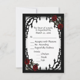 Rood Rose Gothic RSVP White Menu Choice