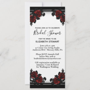 Rood Rose Gotisch Vrijgezellenfeest Wit Kaart