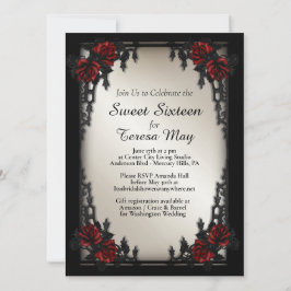 Rood Rose Gotisch Zoet Zestien IJzeren Poort Goud Kaart