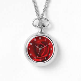 Rood Rose Grijs Vet Getallen WACNM Horloge